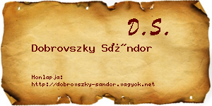 Dobrovszky Sándor névjegykártya