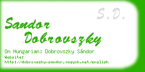 sandor dobrovszky business card