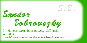 sandor dobrovszky business card